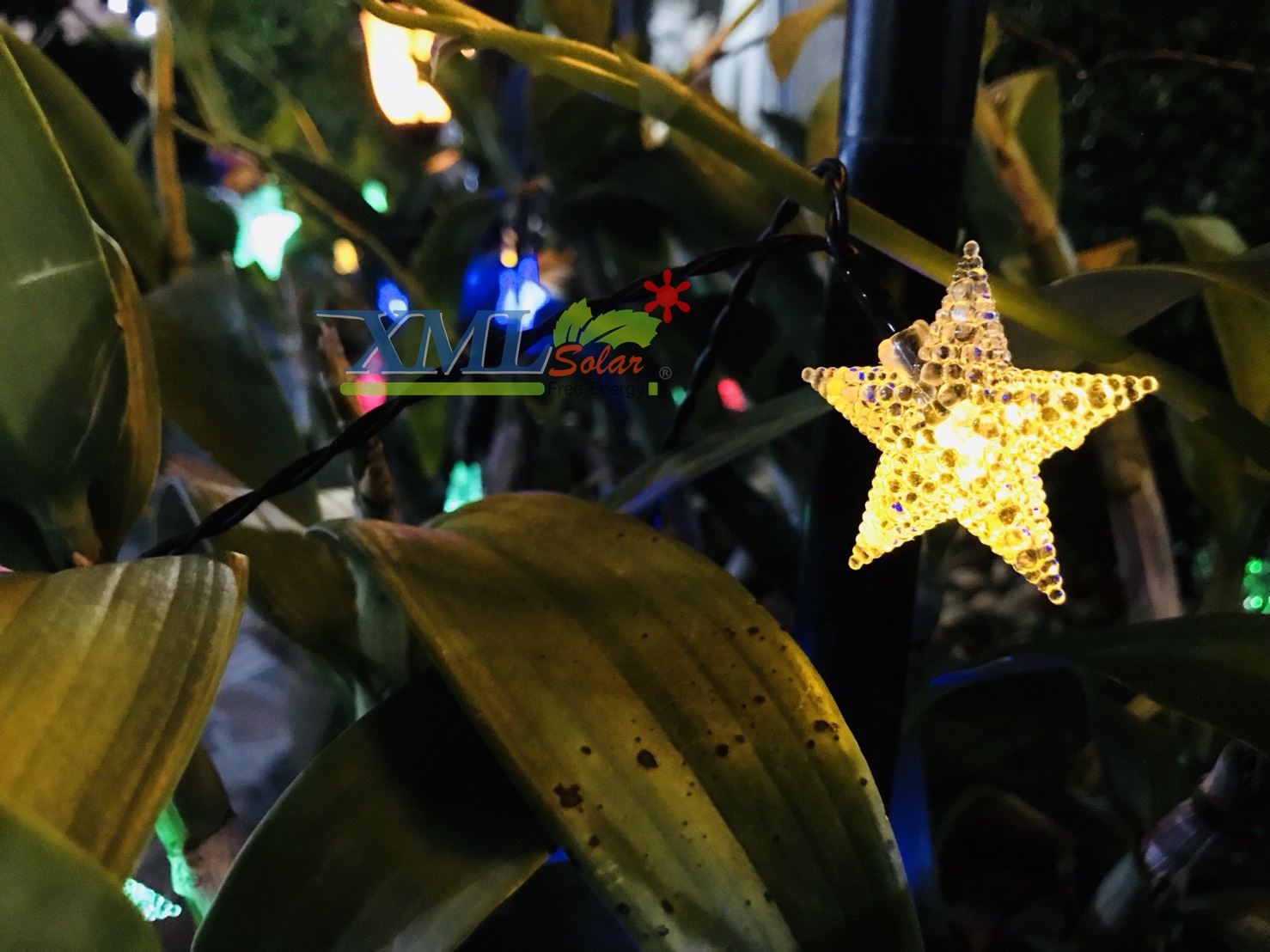 ไฟกระพริบโซล่าเซลล์ ทรงดาว 30 ดวง (เเสง : หลากสี)