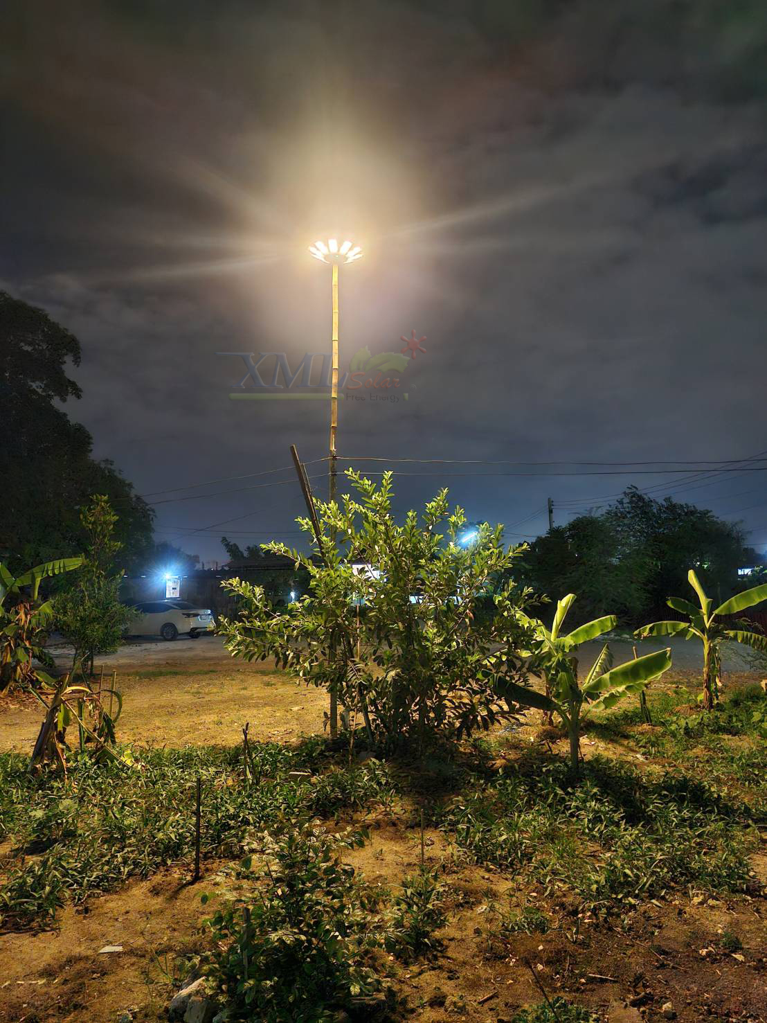 โคมไฟโซล่าเซลล์ UFO ทรงกลม (ขนาดใหญ่สุด 75 ซม.) (เปิดได้ 3 แสง) รุ่น MD-SLT38-500W