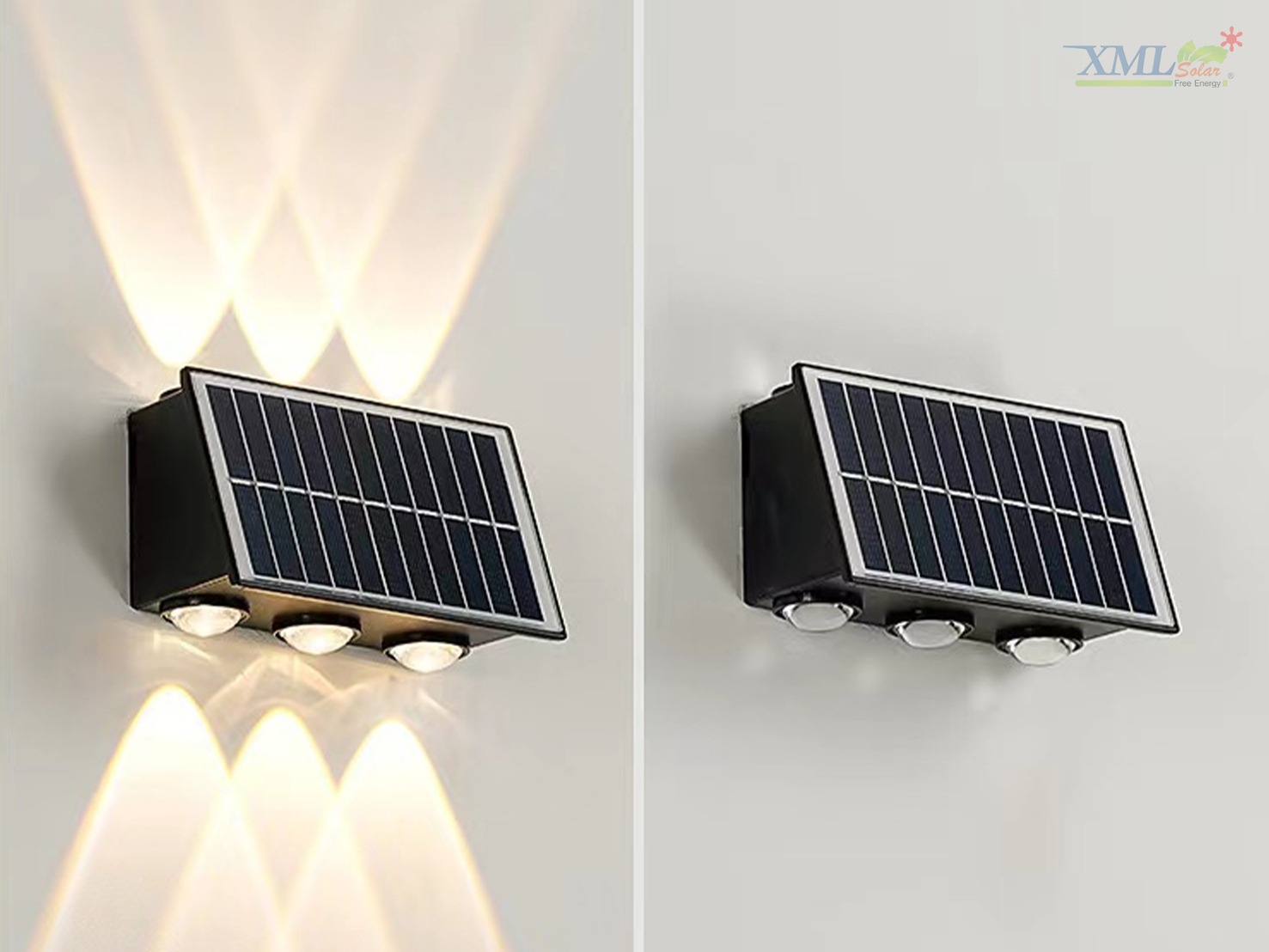 โคมไฟผนังโซล่าเซลล์ LED ส่องบน-ล่าง รุ่นใหม่!