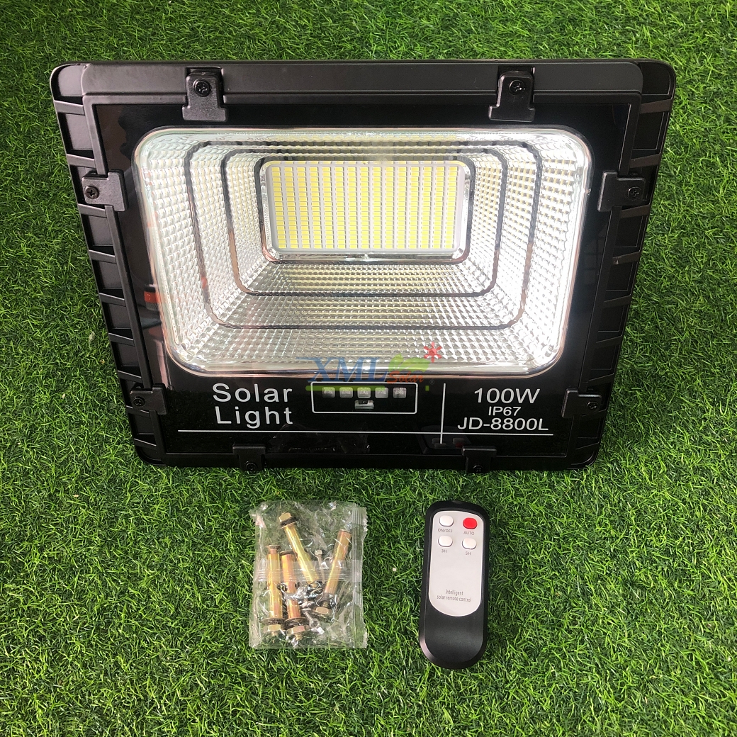 สปอร์ตไลท์โซล่าเซลล์ 100 W. รุ่นใหม่ JD8800L (แสง : ขาว)