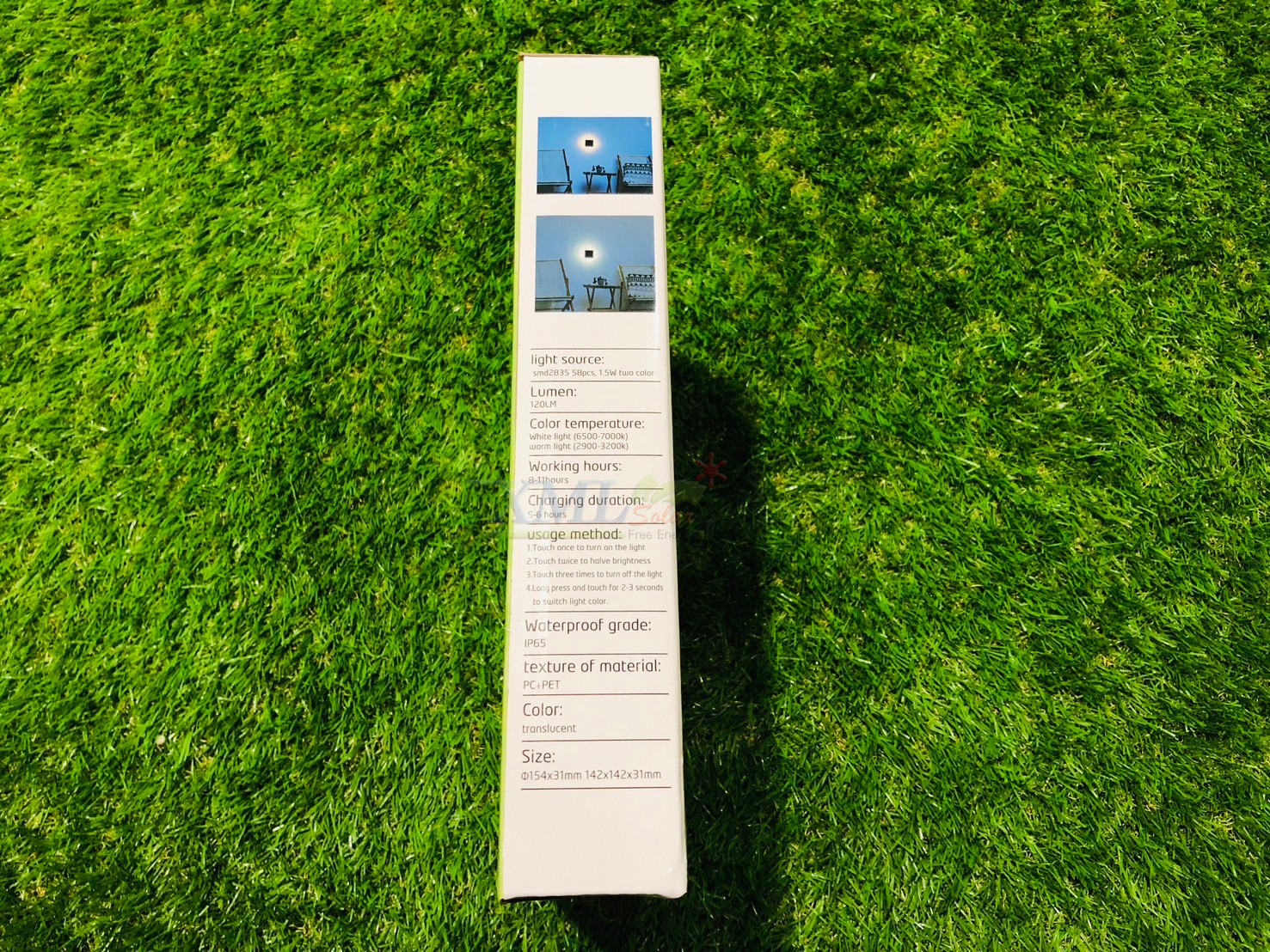 โคมไฟฝังพื้นโซล่าเซลล์ ทรงเหลี่ยม รุ่น DPD-0545 (แสงขาว + เหลืองวอมไวท์)