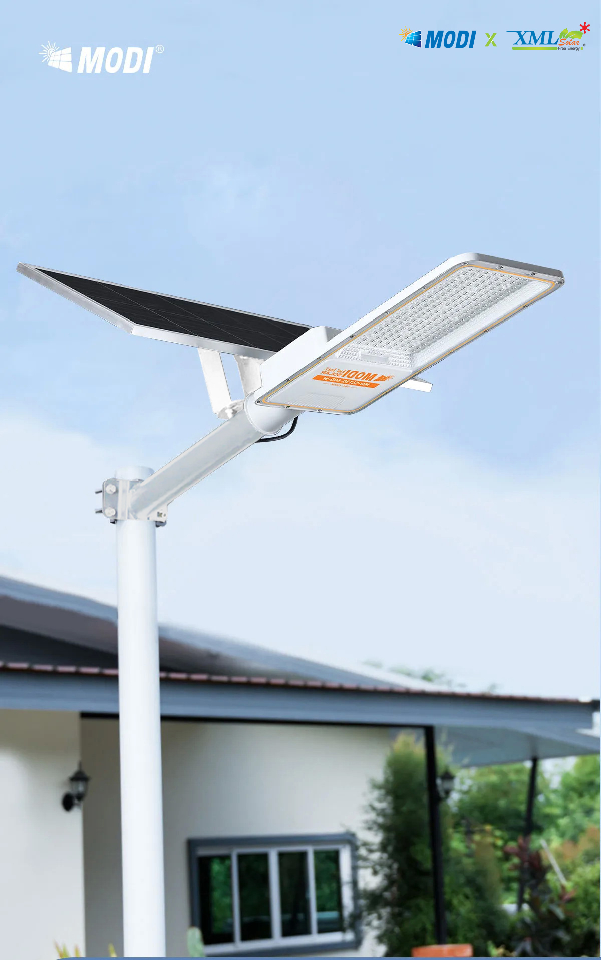 โคมไฟถนนโซล่าเซลล์ 600W รุ่น MD-SLT30-600W (แสง : ขาว)