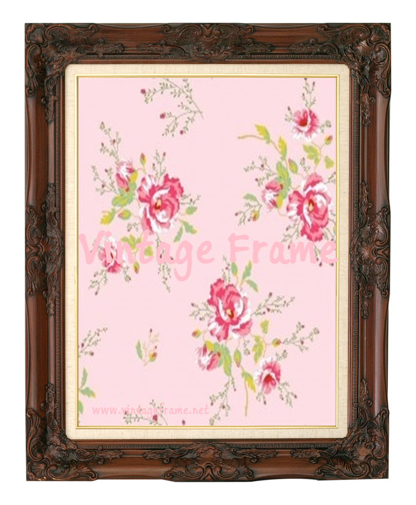 กรอบหลุยส์ไม้แท้ ลายเก่า สีแดงล้วน ขนาด 8x10 นิ้ว