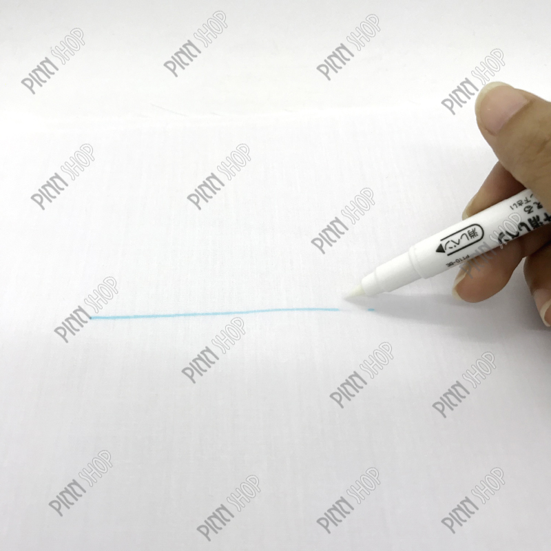 ปากกาแต้มผ้าสีฟ้า พร้อมหมึกลบ