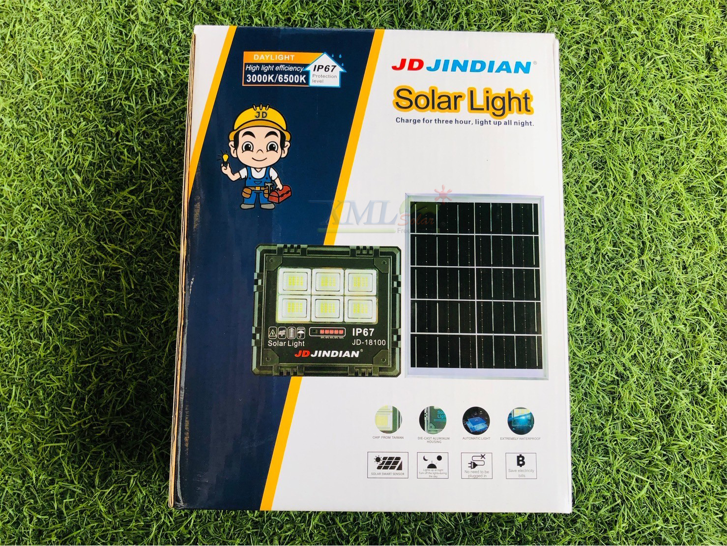 สปอร์ตไลท์โซล่าเซลล์ 100 W. รุ่น JD-18100