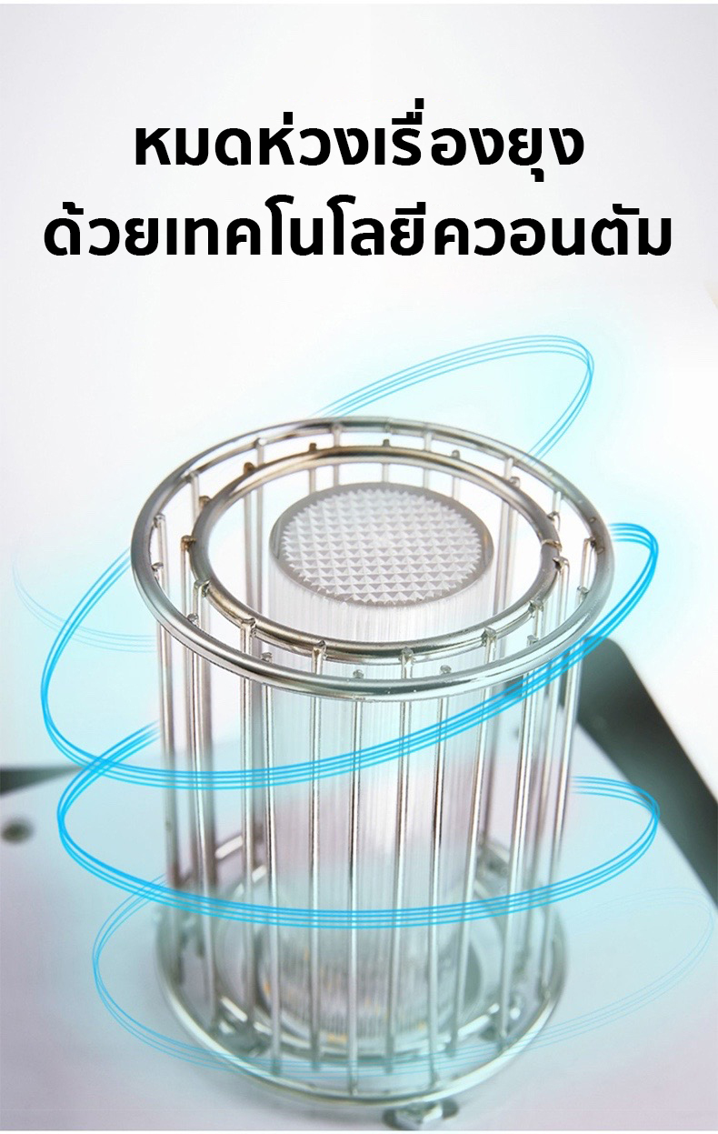 ไฟปักสนามโซล่าเซลล์ สไตล์ยุโรป ดักยุง* (แสงฟ้า + เหลืองวอมไวท์)