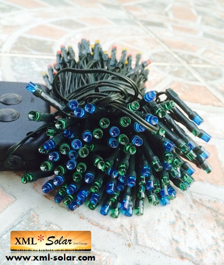 ไฟกระพริบโซล่าเซลล์ 200 LED (8 ฟังก์ชั่น) (เเสง : ผสม4สี)