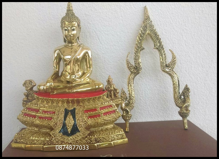 พระพุทธชินราช3นิ้ว เนื้อทองเหลืองขัดมันหน้าตัก 3 นิ้ว ออกโดยวัดใหญ่พิษณุโลก รหัส0155