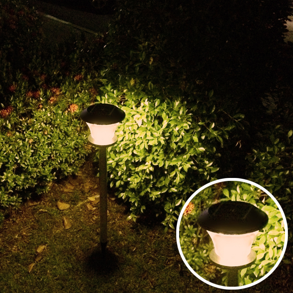 ไฟปักสนามโซล่าเซลล์ 8 Super SMD LED (แบบกลม) สูง 80 ซม. (เเสง : เหลืองวอมไวท์)