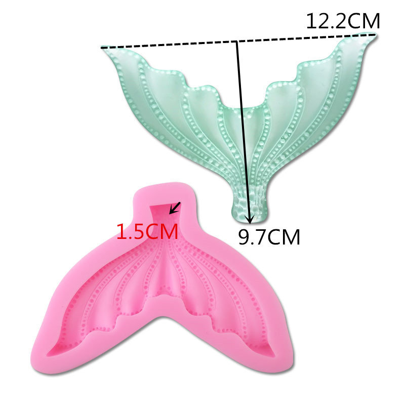 ซิลิโคนสำหรับทำฟองดองท์ กัมเพส รูปหางนางเงือก (ใหญ่)