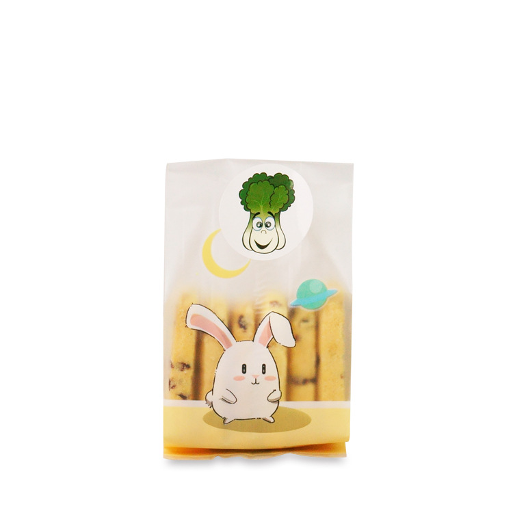 ถุงคุ๊กกี้ ถุงเบเกอรี่ แบบจีบข้าง 50 ใบ/ห่อ (Size : 7*15+3 cm.)