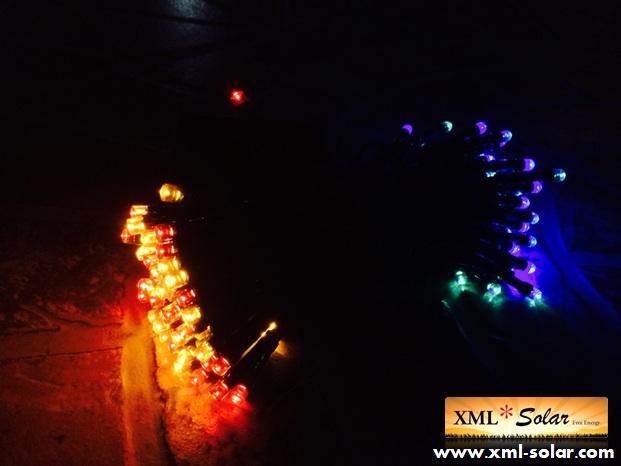 ไฟกระพริบโซล่าเซลล์ 100 LED (เเสง : ผสม 4 สี)