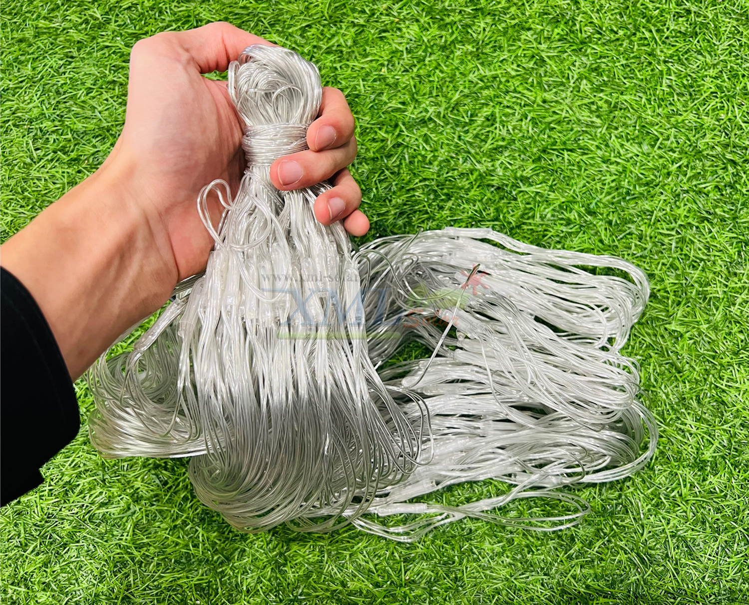 ไฟกระพริบโซล่าเซลล์ เเบบตาข่าย (เเสง : เหลืองวอมไวท์)