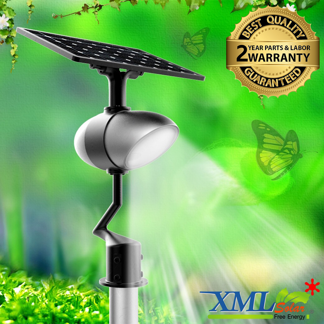 โคมไฟถนนโซล่าเซลล์อัจฉริยะ + ลำโพงฟังเพลง ทรง Butterfly รุ่น 40 watt Monocrystalline (แสง : ขาว)