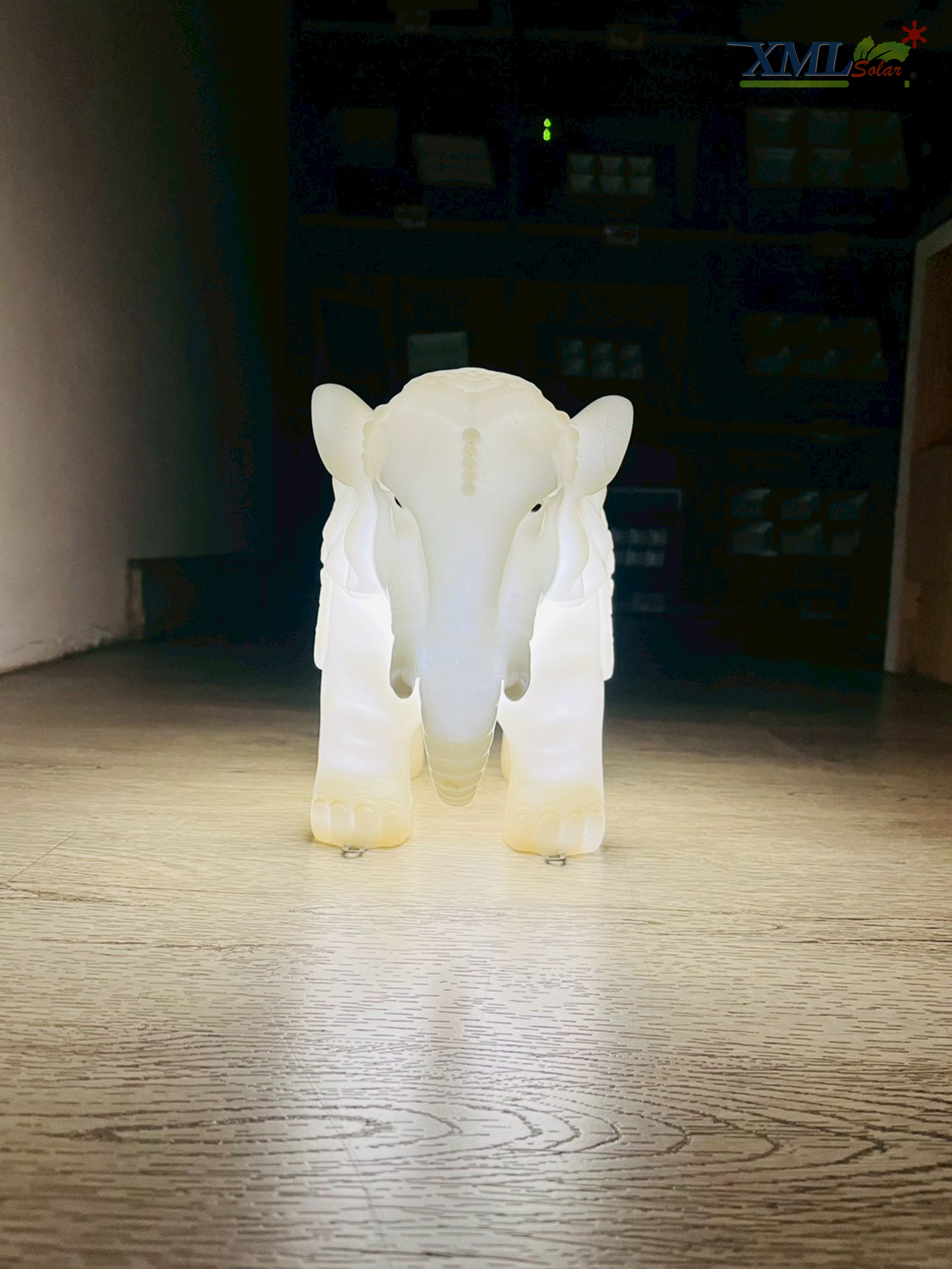 ไฟตุ๊กตาโซล่าเซลล์ ประดับสวน รูปช้าง รุ่น JD-DX88 (เปิดได้ 2 แสง)