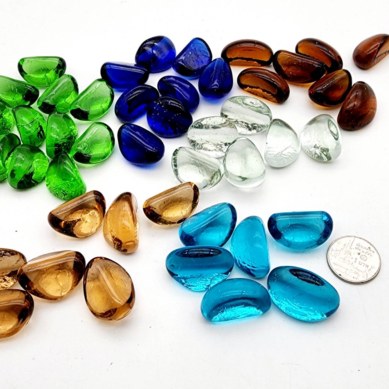 พลอยนาคราช 18ดวง มณีใต้น้ำ คริสตัล ทรงรูป ถั่วหิมพานต์ สวยราคาถูกมาก