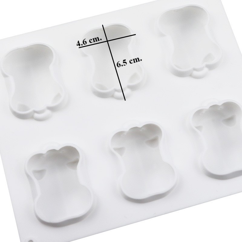 โมล(Mold) แม่พิมพ์ซิลิโคน ทำวุ้น ขนม สบู่ งานdiy รูปหมู 6 ช่อง