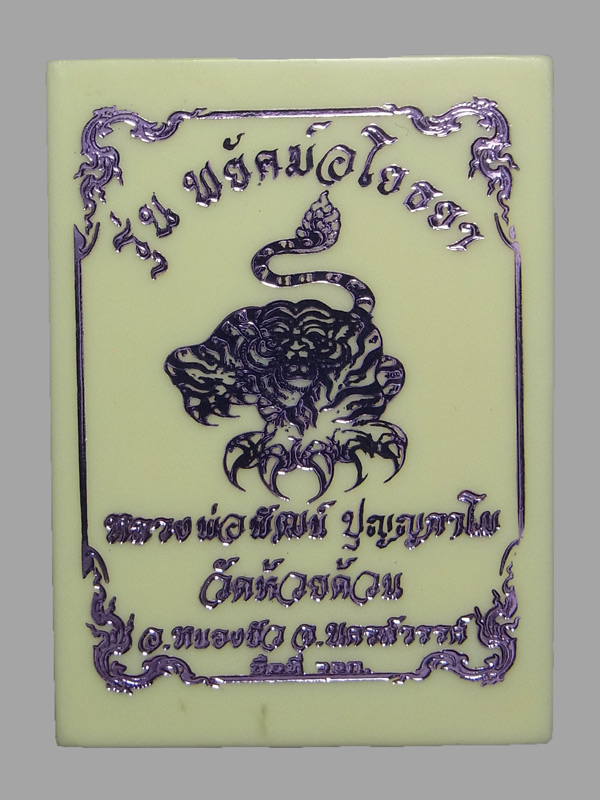 เหรียญพยัคฆ์อโยธยา หลวงพ่อพัฒน์ ปี2563