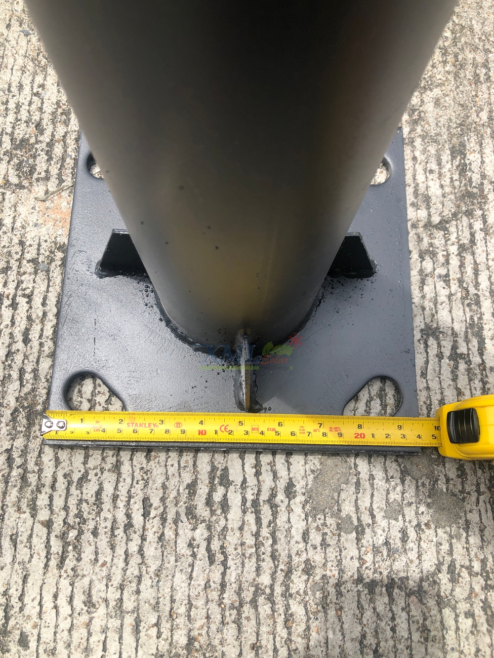 เสาเหล็กชุบไฟสนาม อะลูมิเนียบชุบดำ สูง 3 เมตร