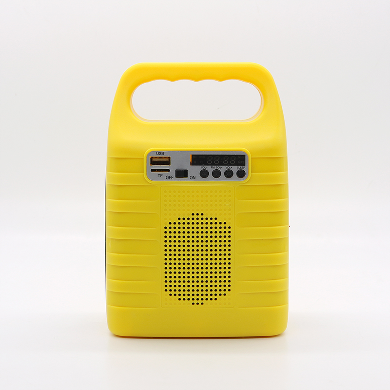 ชุดไฟอเนกประสงค์โซล่าเซลล์ (เหลือง-ส้ม) พร้อมลำโพง มี FM & MP3 ขนาดพกพา 8,000 mAh