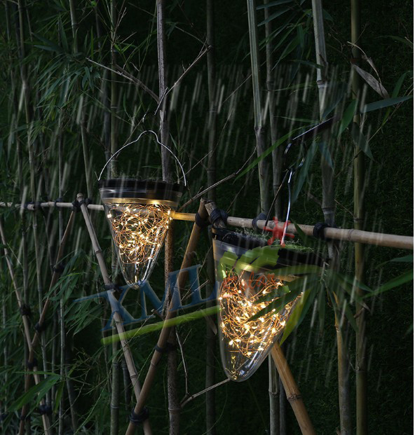 โคมไฟห้อยโซล่าเซลล์ ทรงกรวย รุ่น เม็ดChip (เปิดได้ 3 ฟังก์ชั่น) (แสง : เเหลืองวอมไวท์)