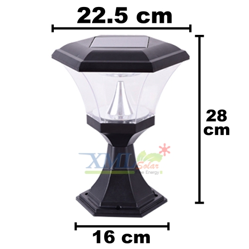 โคมไฟหัวเสา ทรงหกเหลี่ยม 8 Super SMD LED (เเสง : เหลืองวอมไวท์)