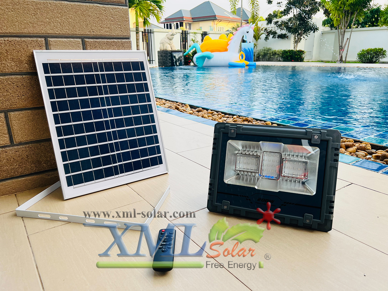 ไฟสปอตไลท์โซล่าเซลล์ รุ่น Spectrum RGB 200W (เเสง : หลากสี)