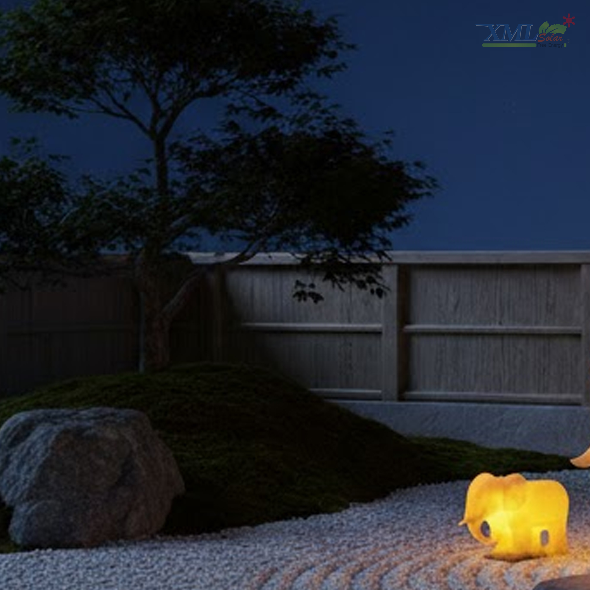 ไฟตุ๊กตาโซล่าเซลล์ ประดับสวน รูปช้าง รุ่น JD-DX88 (เปิดได้ 2 แสง)