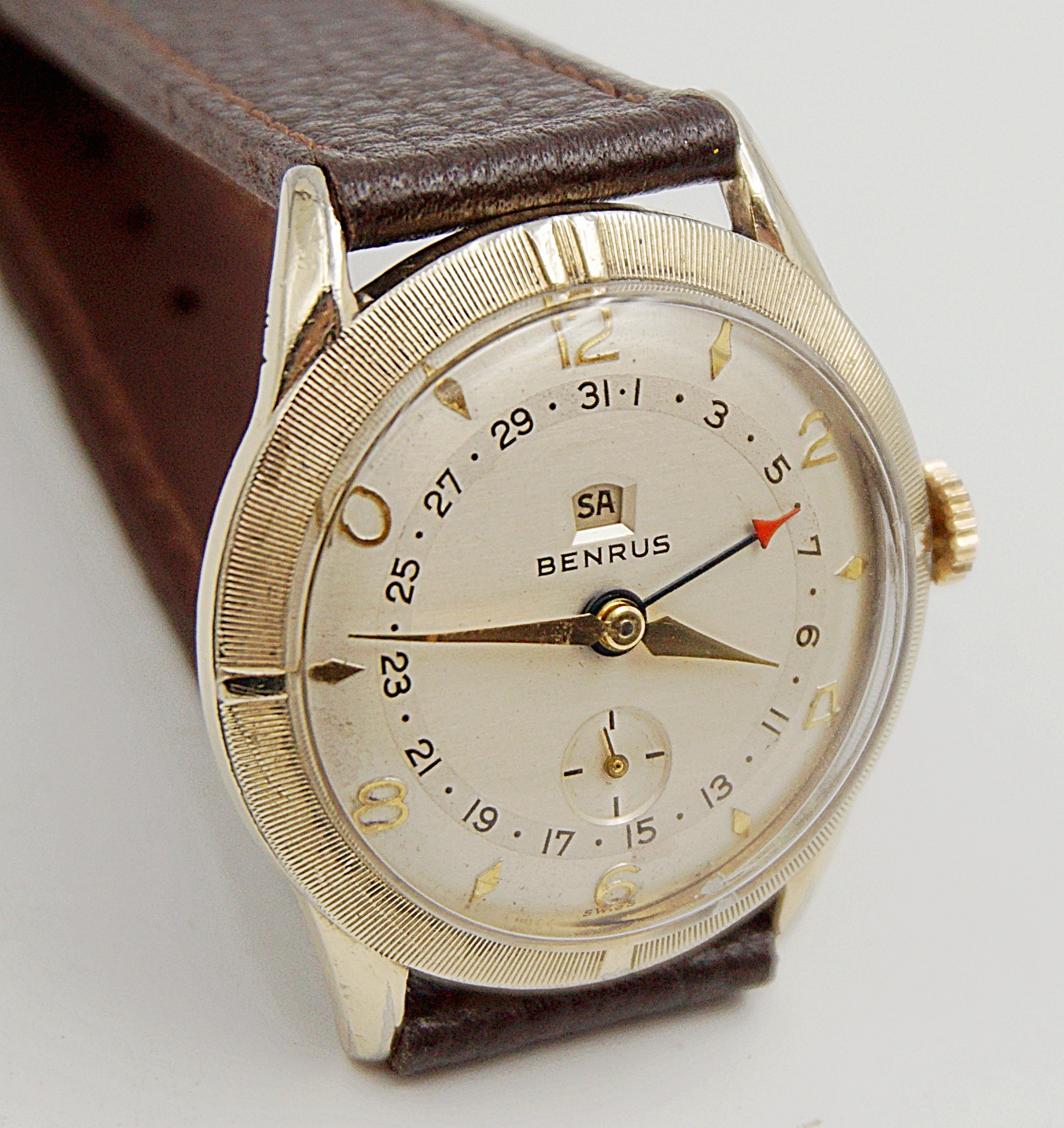 นาฬิกาเก่า BENRUS POINTER DATE ไขลาน