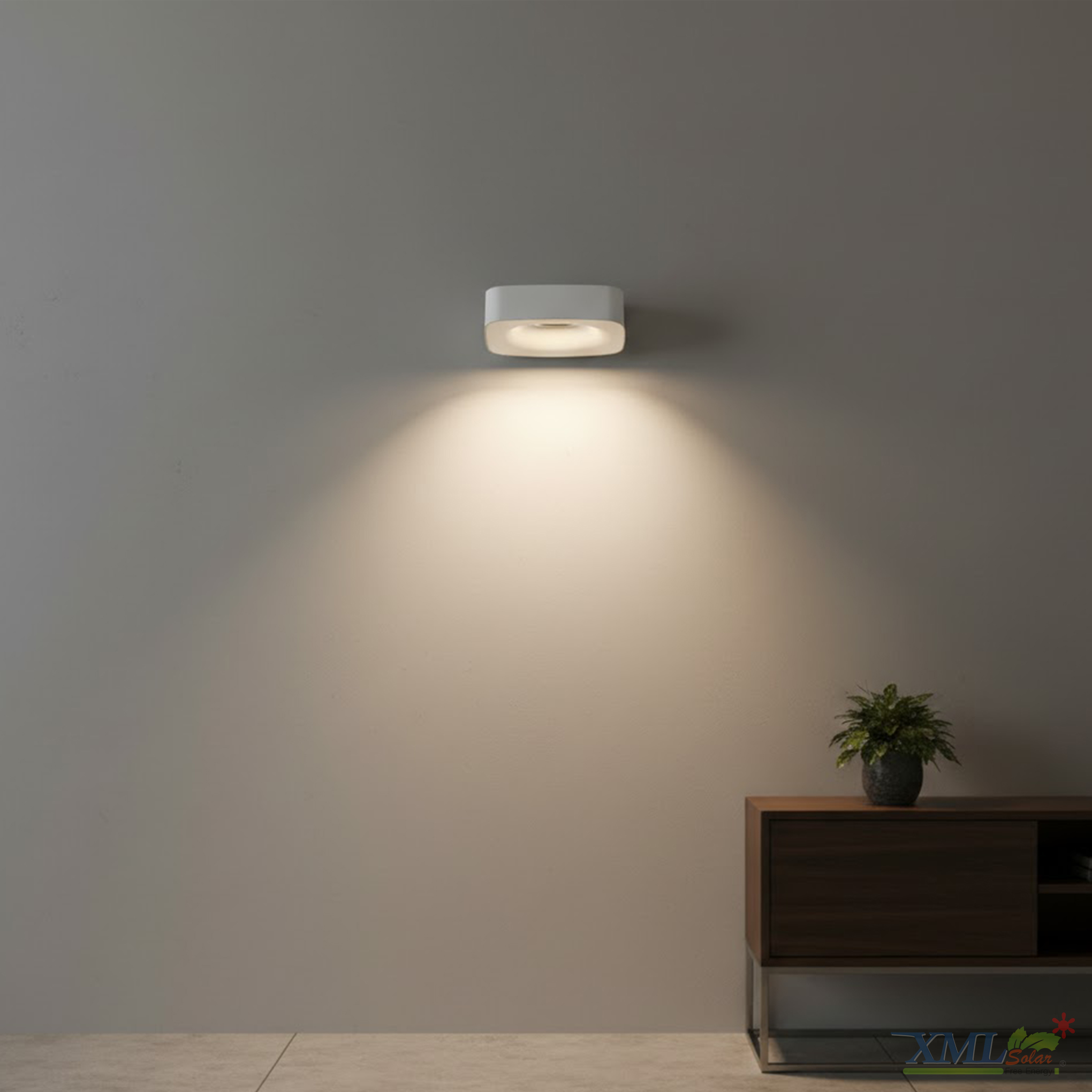 โคมไฟติดผนังโซล่าเซลล์ รุ่น LSXML-243 (เเสง : คลูไวท์)