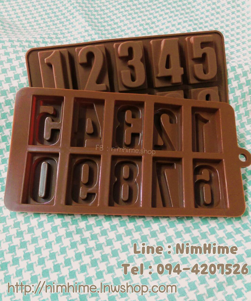 แม่พิมพ์ซิลิโคนfood grade วุ้น สบู่ เต้าหู้เย็น ฯลฯ แฟนซี ตัวเลข 0-9