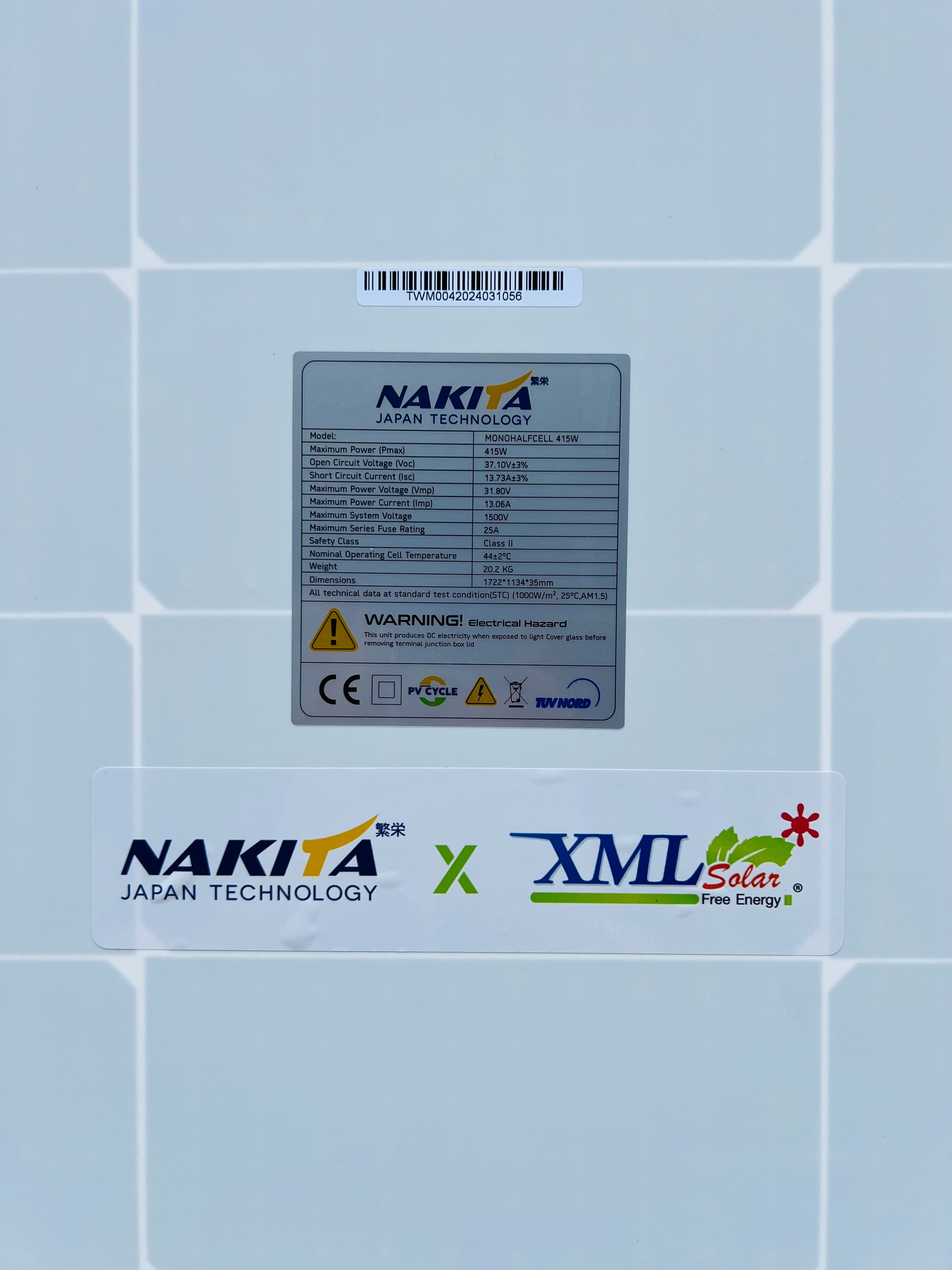 แผงโซล่าเซลล์ Half-Cell NAKITA 415W