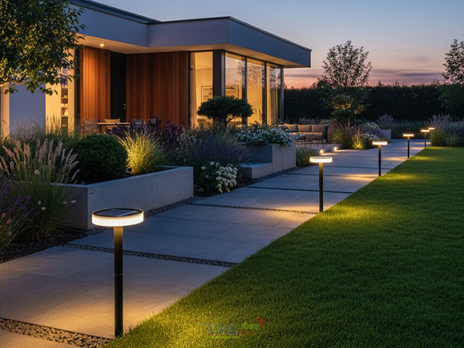 โคมไฟสนามโซล่าเซลล์ ทรงกลม รุ่น DPD-0544 (แสง:ขาว + เหลืองวอมไวท์)