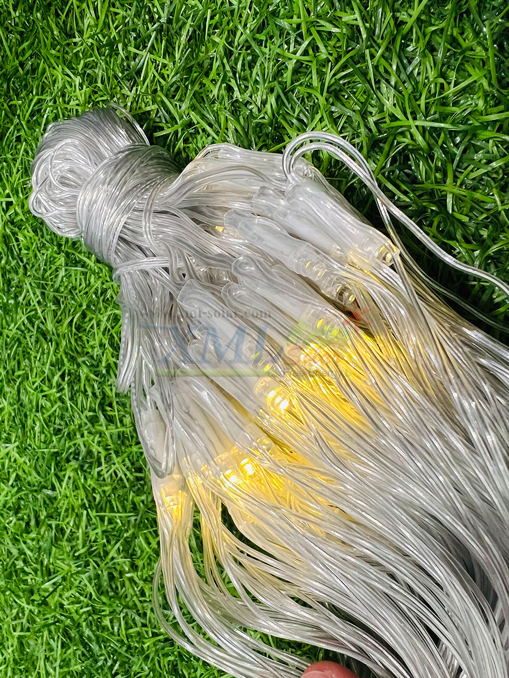 ไฟกระพริบโซล่าเซลล์ เเบบตาข่าย (เเสง : เหลืองวอมไวท์)