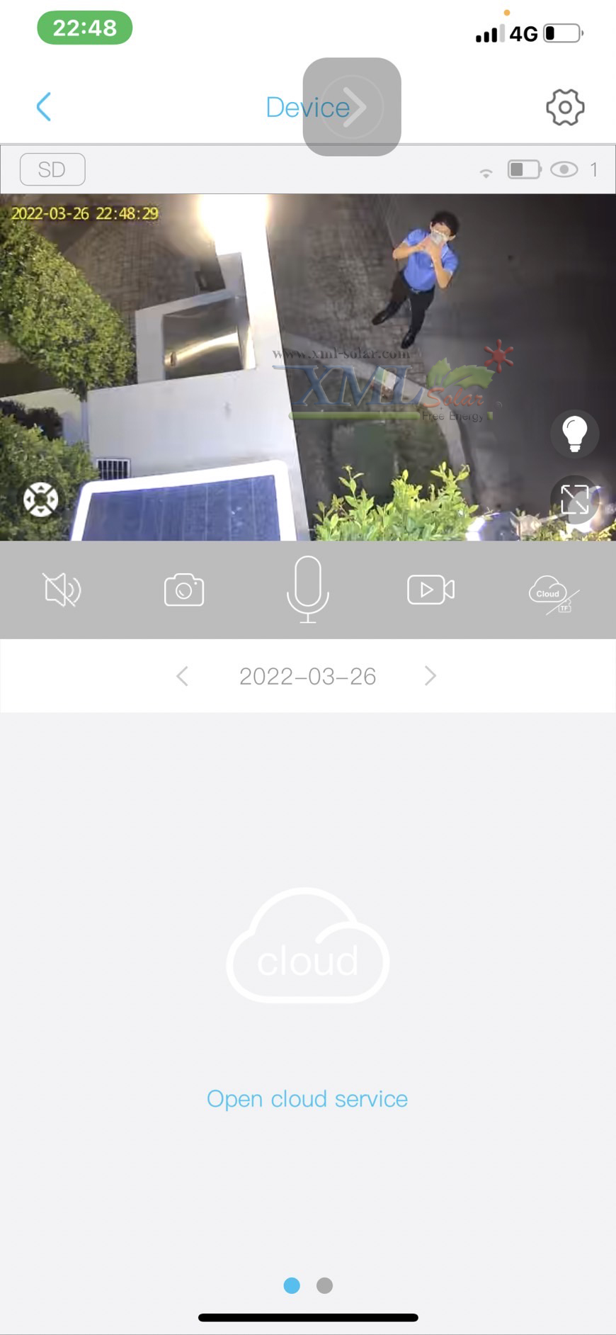 กล้องวงจรปิดโซล่าเซลล์ รุ่นหมุนรอบทิศ (ระบบ WIFI) Full HD Camera (1080P)