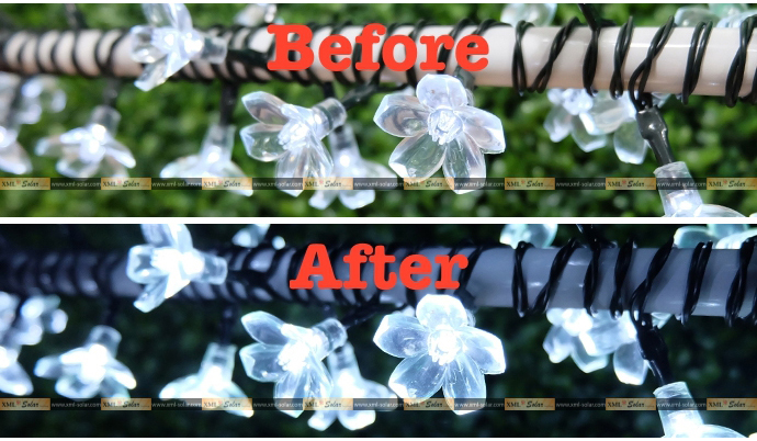 ไฟกระพริบโซล่าเซลล์ รูป ดอกไม้ 50 ดอก (เเสง : ขาว)