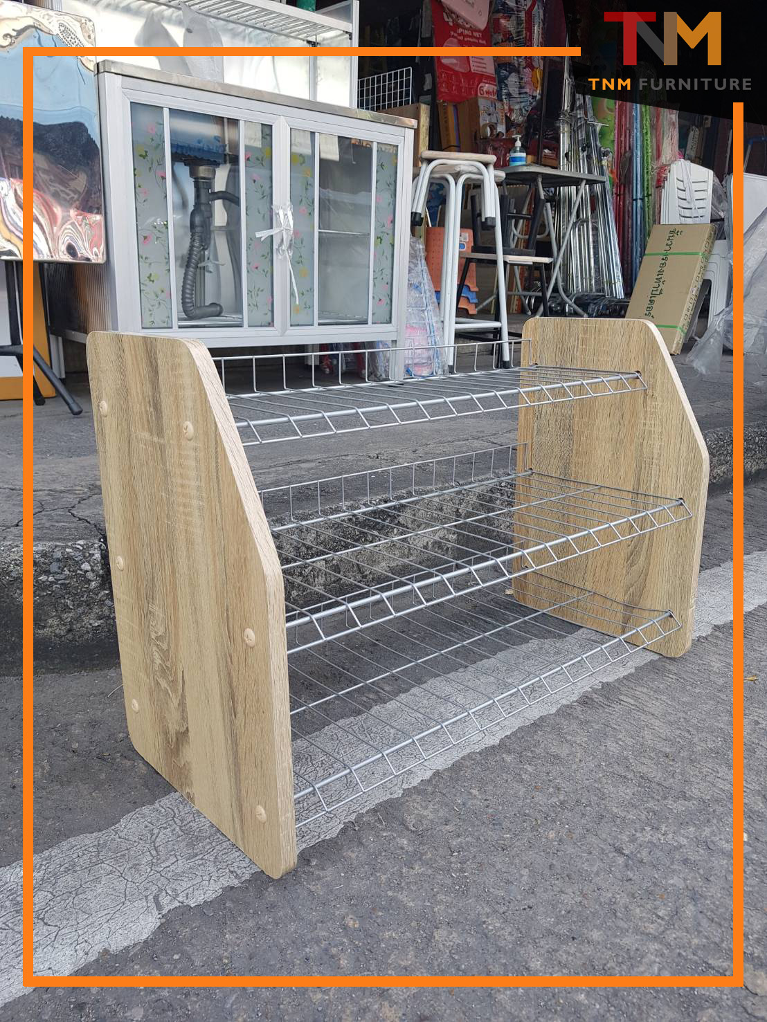 ชั้นรองเท้าข้างไม้ 3ชั้น รุ่นPETER