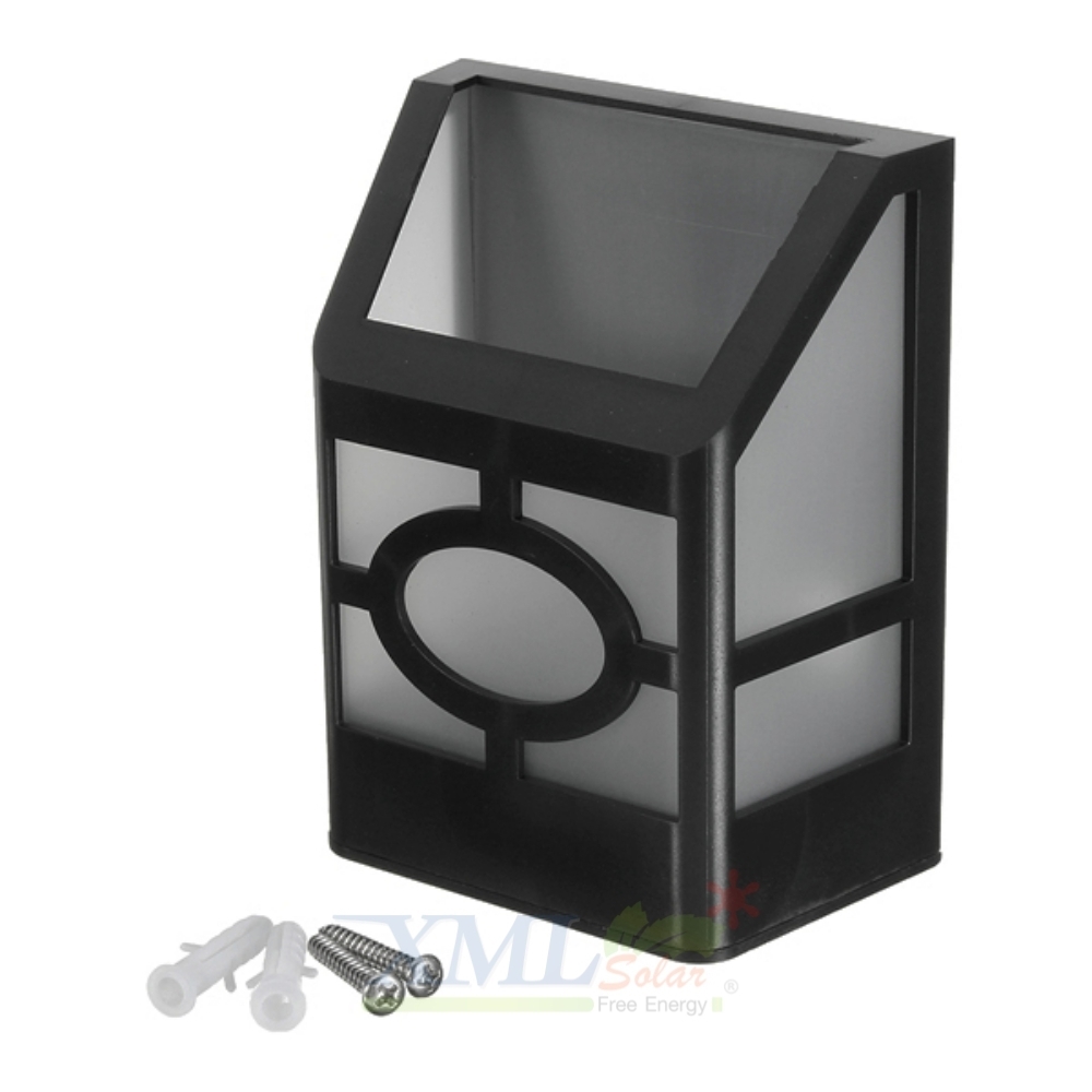 โคมไฟโซล่าเซลล์ ติดผนัง 2 LED ทรง ญี่ปุ่น (เเสง : ขาว)