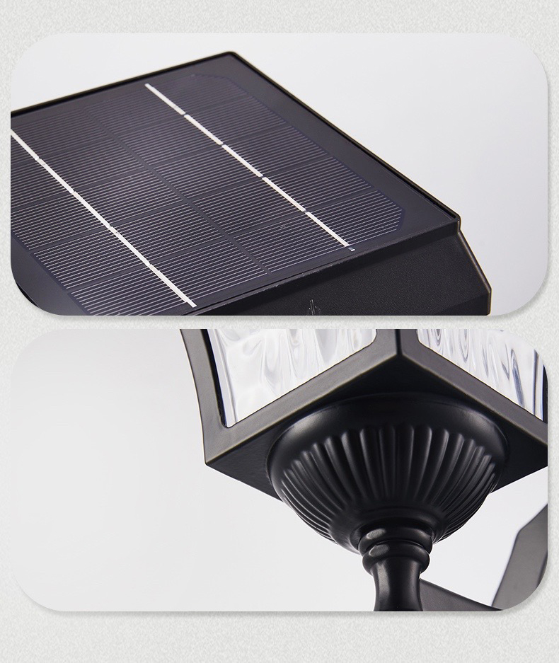โคมไฟกิ่งโซล่าเซลล์ รุ่นใหม่ ทรงสี่เหลี่ยม ระบบสัมผัส (เเสง : เหลืองวอมไวท์)