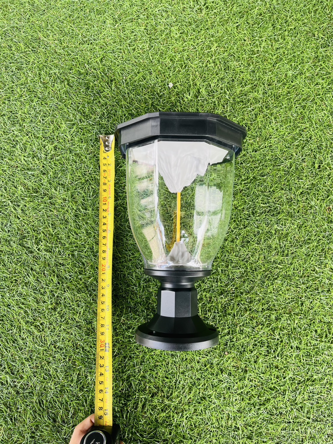 โคมไฟหัวเสาโซล่าเซลล์ LSXML-211 รุ่นภูเขาไฟ (แสง : เหลืองวอมไวท์)