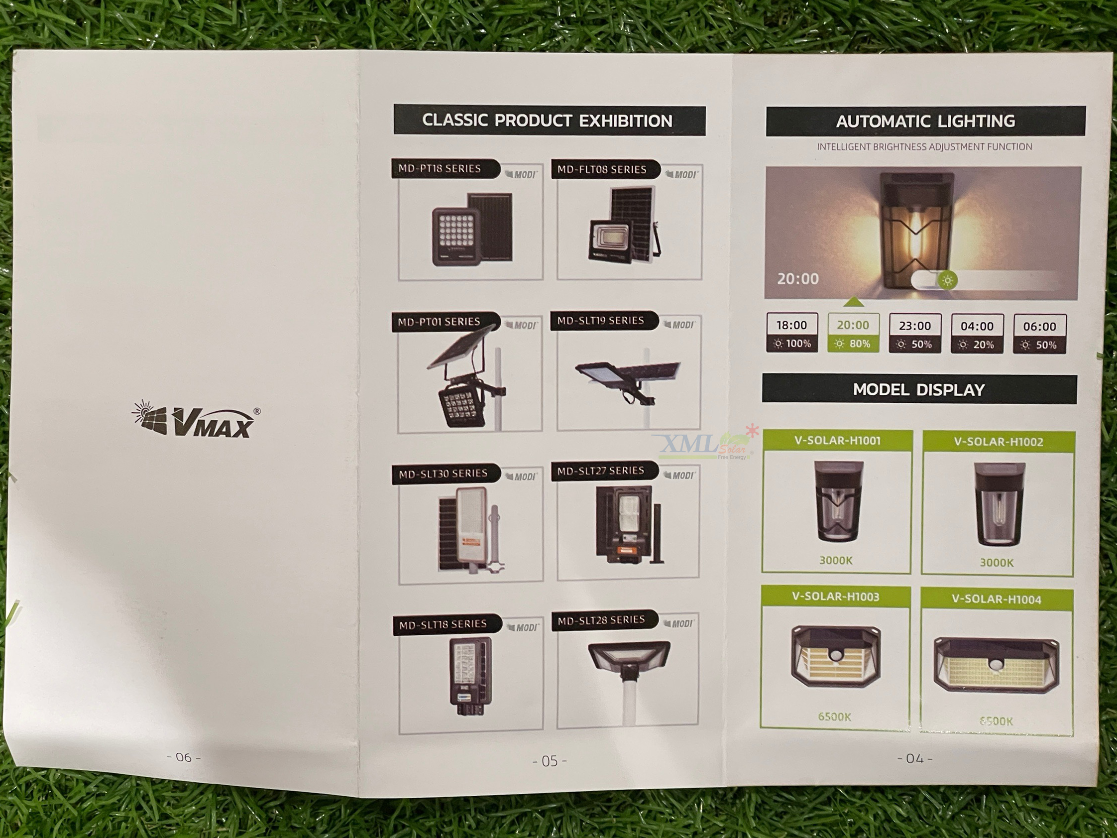 ไฟผนังโซล่าเซลล์ รุ่น MD-SOLAR-H1001 ระบบสว่างค้าง (แสง : เหลืองวอมไวท์)(1 แถม 1)
