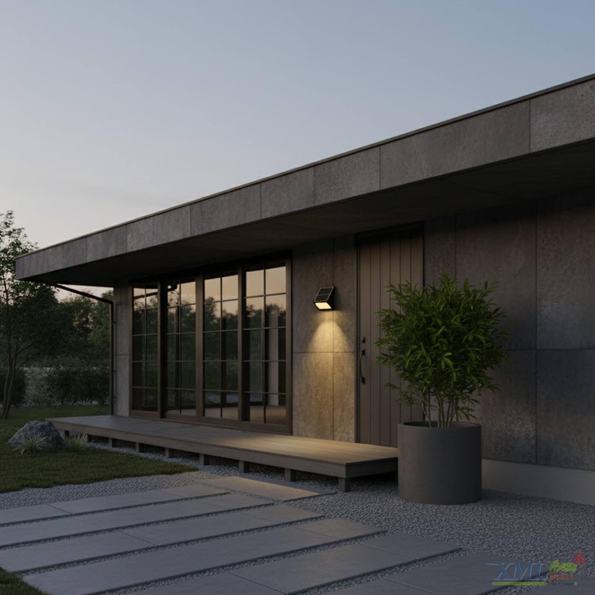 ไฟผนังโซล่าเซลล์ ทรงสามเหลี่ยม รุ่น LSXML-245