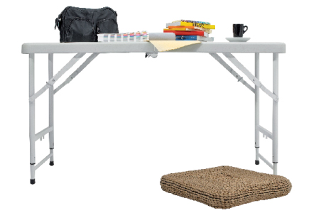โต๊ะพับเอนกประสงค์ 4ฟุต แบบพับครึ่ง(ปรับระดับสูงต่ำได้)
