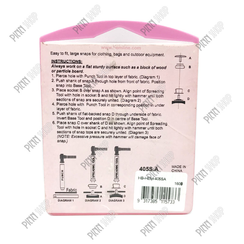 กระดุมตอกพร้อมเครื่องมือตอก