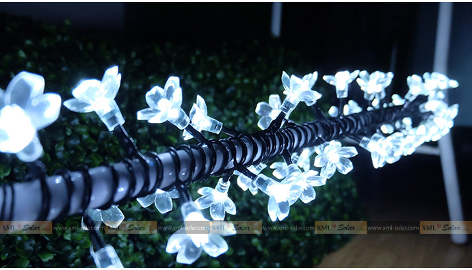 ไฟกระพริบโซล่าเซลล์ รูป ดอกไม้ 50 ดอก (เเสง : ขาว)