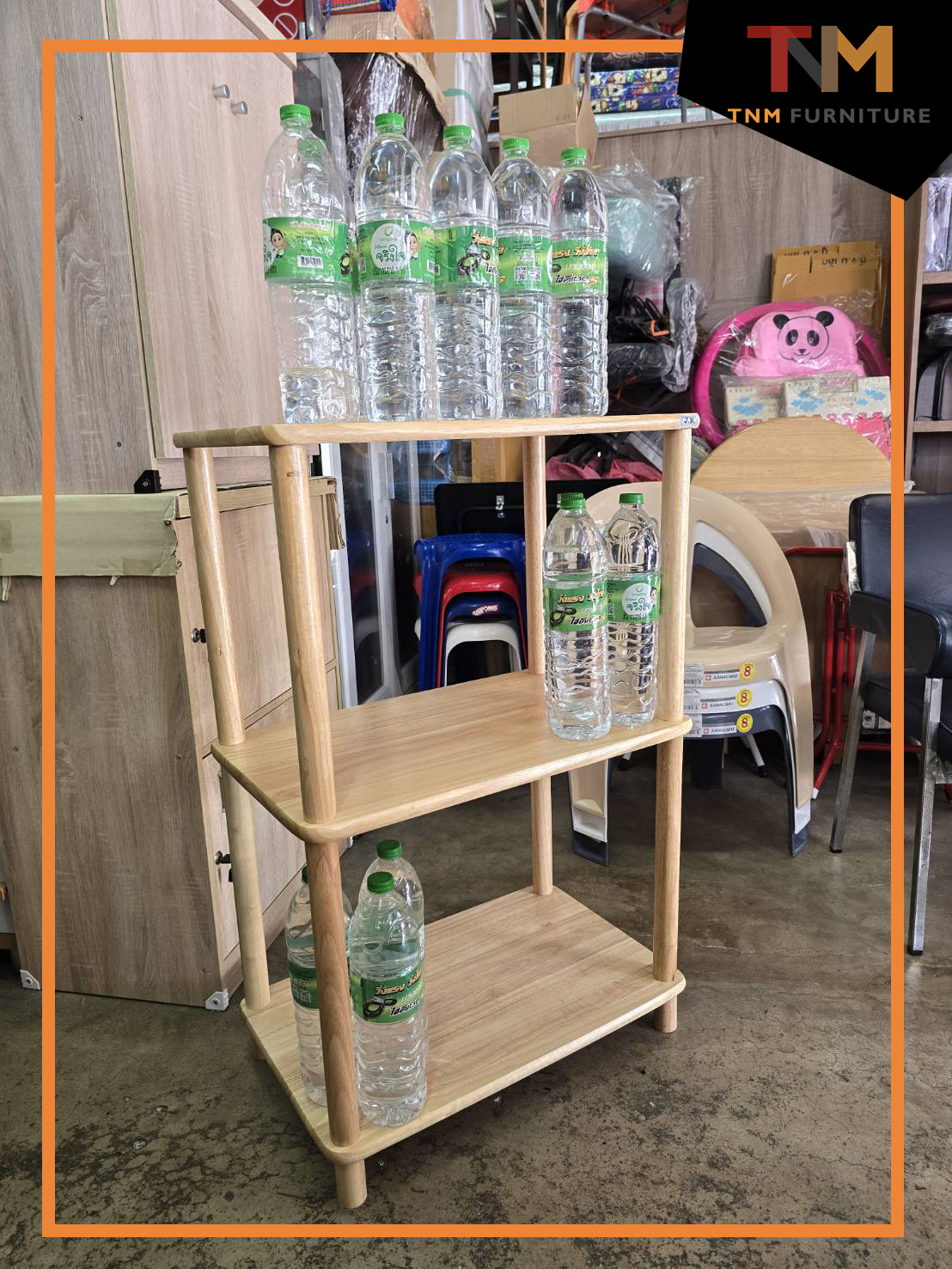 ชั้นเอนกประสงค์ 3ชั้น ไม้ยางพารา