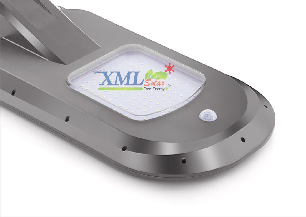 โคมไฟถนนโซล่าเซลล์ สีเทา 1200 lumens+Motion sensor (แสง ขาว )