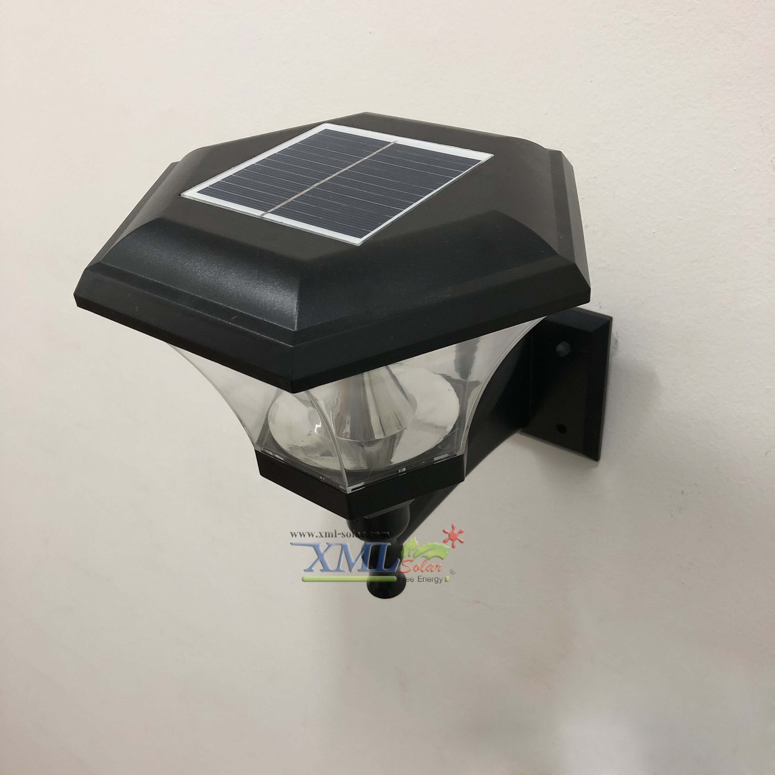 โคมไฟกิ่งโซล่าเซลล์ 8 Super SMD LED ทรง หกเหลี่ยม (เเสง : ขาว)(1 แถม 1)