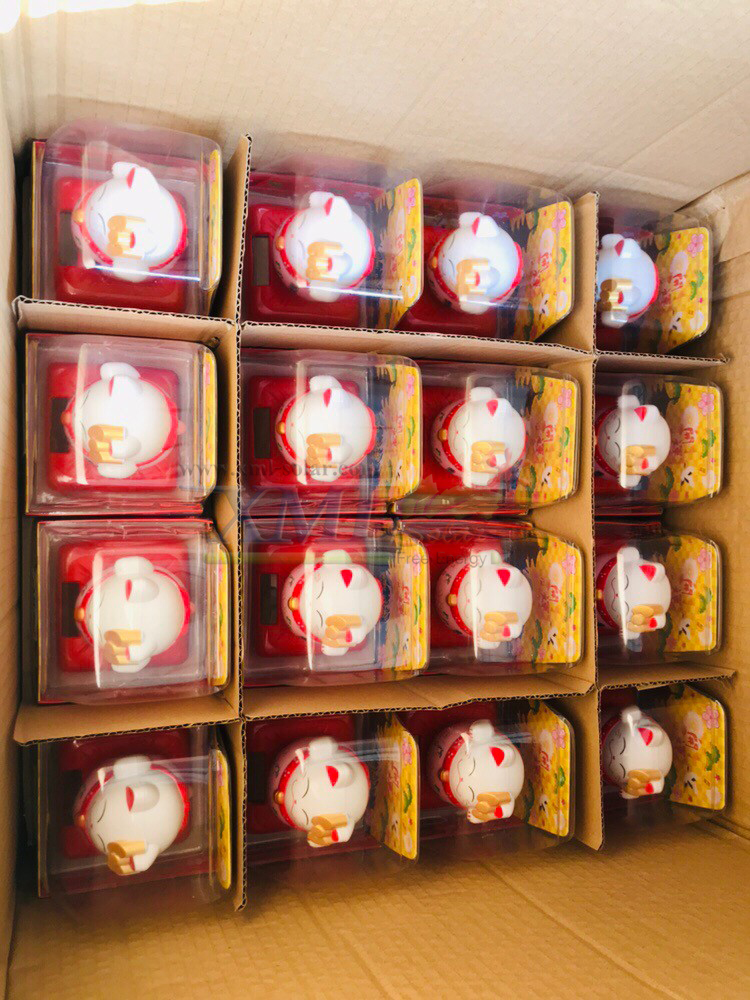 แมวญี่ปุ่น เรียกโชคลาภ ดุ๊กดิ๊กโซล่าเซลล์ (ลายซากุระ)