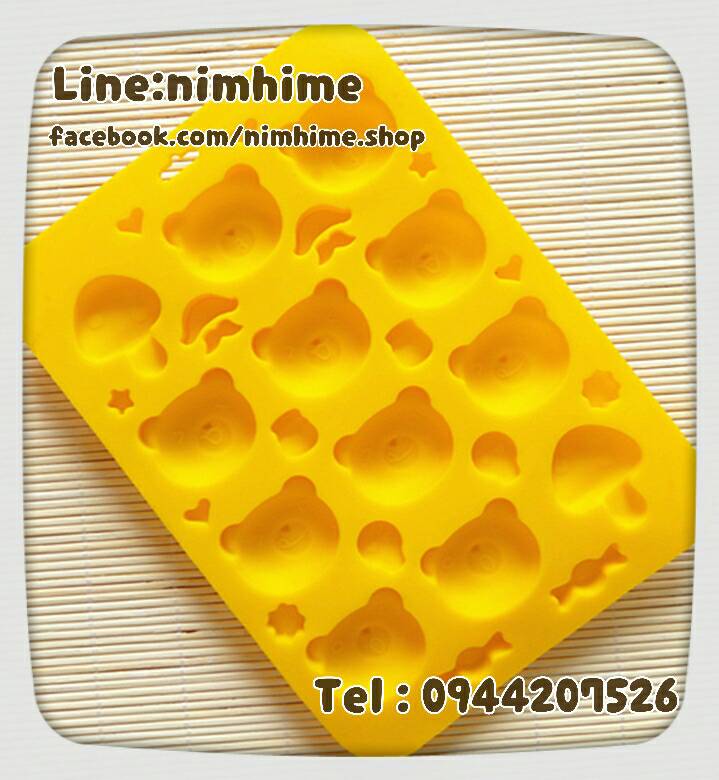 แม่พิมพ์ซิลิโคนfood grade วุ้น สบู่ เต้าหู้เย็น ฯลฯ ลายหมี มี story